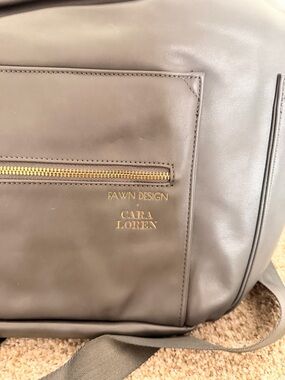 Cara Loren Fawn Design Leather Backpack with Gold Accents
